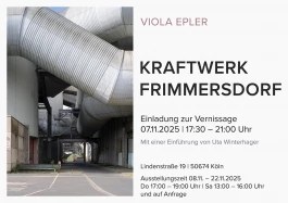 Einladungskarte.Ausstellungseröffnung am 7.11.2025 um 17:30 Uhr in der Lindenstrasse 19 in Köln 